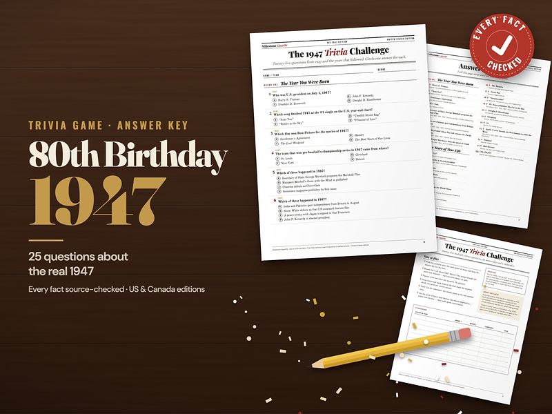 1947 trivia challenge with answer key